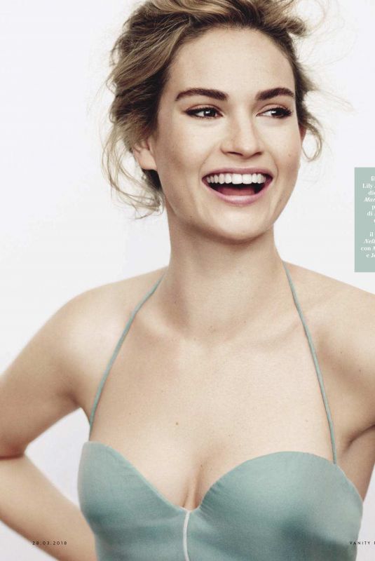 LILY JAMES in Vanity Fair Magazine, Italy March 2018
