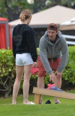LUCY HALE and Riley Smith Out at a Beach in Maui 05/09/2018