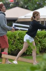 LUCY HALE and Riley Smith Out at a Beach in Maui 05/09/2018