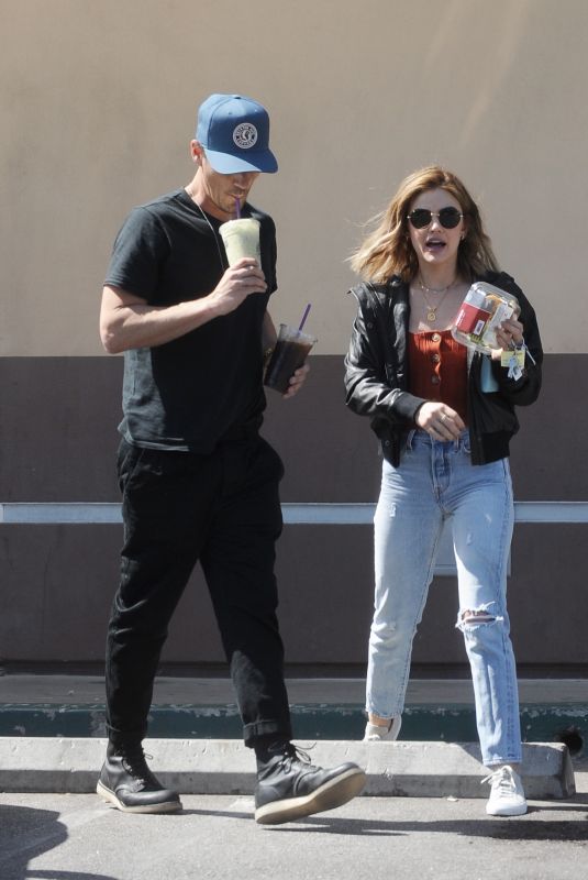 LUCY HALE and Riley Smith Out in Studio City 05/18/2018