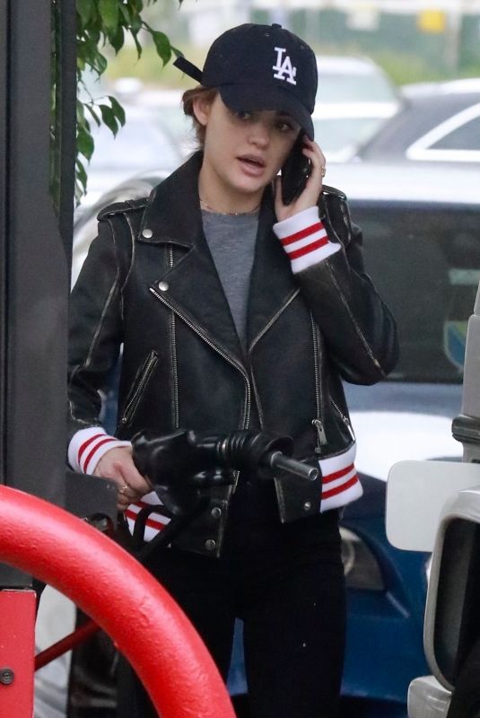 LUCY HALE at a Gas Station in Studio City 05/01/2018