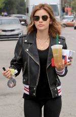 LUCY HALE Leaves Starbucks in Los Angeles 05/22/2018