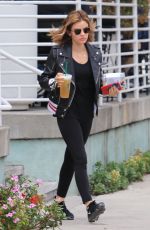 LUCY HALE Leaves Starbucks in Los Angeles 05/22/2018