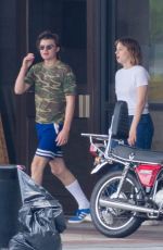 MAYA HAWKE and Joe Keery on the Set of Stranger Things in Duluth 05/18/2018