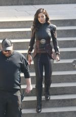 MELISSA BENOIST and ERICA DURANCE on the Set of Supergirl in Vancouver 05/02/2018