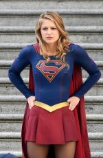 MELISSA BENOIST and ERICA DURANCE on the Set of Supergirl in Vancouver 05/02/2018