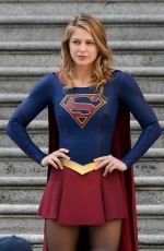 MELISSA BENOIST and ERICA DURANCE on the Set of Supergirl in Vancouver 05/02/2018