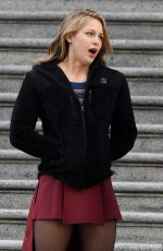 MELISSA BENOIST and ERICA DURANCE on the Set of Supergirl in Vancouver 05/02/2018