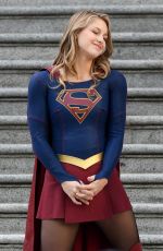 MELISSA BENOIST, CHYLER LEIGH, AMY JACNKSON and ERICA DURANCE on the Set of Supergirl in Vancouver 05/02/2018