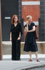 MICHELLE WILLIAMS and JULIANNE MOORE on the Set of After the Wedding in New York 05/29/2018