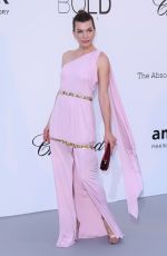 MILLA JOVOVICH at Amfar