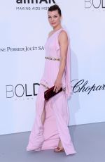 MILLA JOVOVICH at Amfar