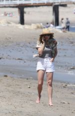 MINNIE DRIVER Out on the Beach in Los Angeles 05/30/2018