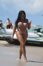 MORIAH MILLS in Bikini at a Beach in Miami 05/06/2018