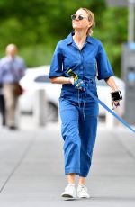 NAOMI WATTS in Blue Jeans Jumper Out with Her Dog in New York 05/22/2018