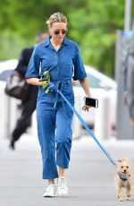 NAOMI WATTS in Blue Jeans Jumper Out with Her Dog in New York 05/22/2018