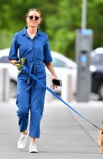 NAOMI WATTS in Blue Jeans Jumper Out with Her Dog in New York 05/22/2018