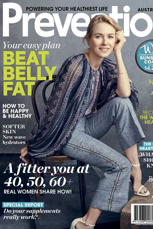 NAOMI WATTS in Prevention Magazine, Australia June 2018 Issue