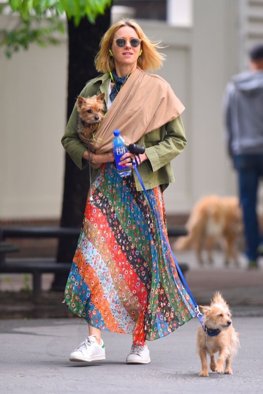 NAOMI WATTS Out with Her Dogs in New York 05/17/2018