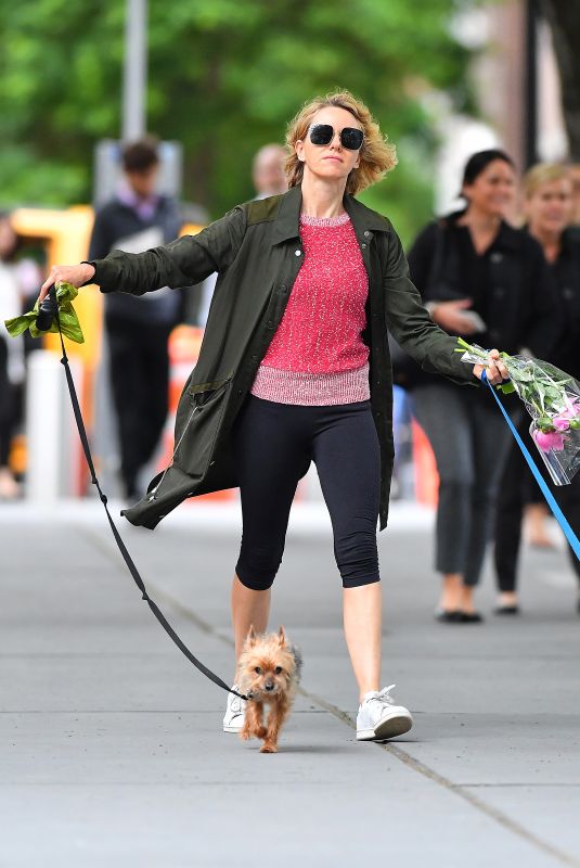 NAOMI WATTS Out with Her Dogs in New York 05/30/2018