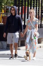 NINA AGDAL and Jack Brinkley Out with Their Dog in New York 05/21/2018
