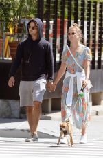 NINA AGDAL and Jack Brinkley Out with Their Dog in New York 05/21/2018