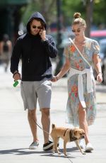 NINA AGDAL and Jack Brinkley Out with Their Dog in New York 05/21/2018