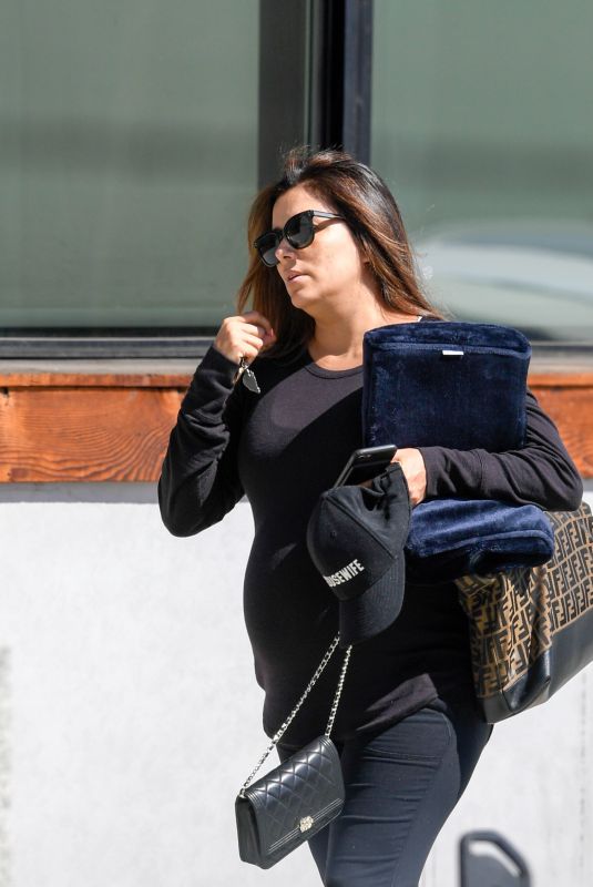 Pregnant EVA LONGORIA Leaves a Hair Salon in Los Angeles 05/25/2018