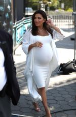 Pregnant EVA LONGORIA on the Set of Extra at Universal Studios in Hollywood 05/08/2018