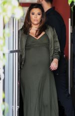 Pregnant EVA LONGORIA on the Set of Extra at Universal Studios in Hollywood 05/08/2018