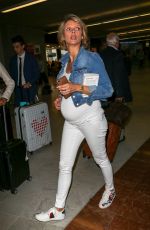 Pregnant SYLVIE TELLIER and IRIS MITTENAERE at Nice Airport 05/10/2018
