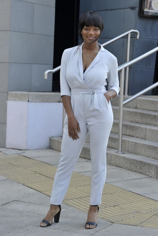 RACHEL ADEDEJI Arrives Jennifer Metcalfes Baby Christening in Liverpool 05/20/2018