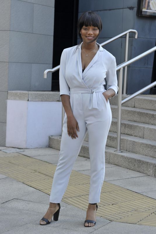 RACHEL ADEDEJI Arrives Jennifer Metcalfes Baby Christening in Liverpool 05/20/2018