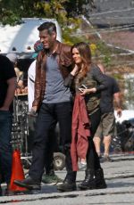 RACHEL BILSON and Eddie Cibrian on the Set of Take Two in New Westminster 05/17/2018