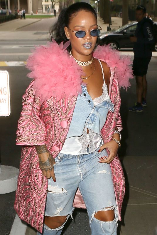 RIHANNA Leaves Her Hotel in New York 05/05/2018