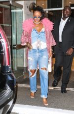 RIHANNA Leaves Her Hotel in New York 05/05/2018