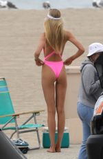 ROMEE STRIJD in Swimsuit on the Set of a Photoshoot in Malibu 05/13/2018