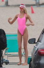 ROMEE STRIJD in Swimsuit on the Set of a Photoshoot in Malibu 05/13/2018