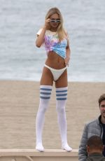ROMEE STRIJD on the Set of a Photoshoot at a Beach in Malibu 05/12/2018