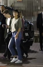 SELENA GOMEZ Barding a Limo Bus in Pasadena 05/20/2018