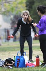 SELMA BLAIR and ROSELYN SANCHEZ Working Out at a Park in Studio City 05/23/2018