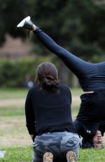 SELMA BLAIR and ROSELYN SANCHEZ Working Out at a Park in Studio City 05/23/2018