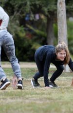 SELMA BLAIR and ROSELYN SANCHEZ Working Out at a Park in Studio City 05/23/2018