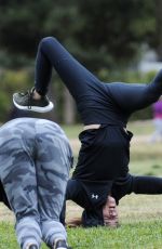 SELMA BLAIR and ROSELYN SANCHEZ Working Out at a Park in Studio City 05/23/2018
