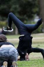 SELMA BLAIR and ROSELYN SANCHEZ Working Out at a Park in Studio City 05/23/2018