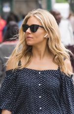 SIENNA MILLER in Denim Shorts Out in New York 05/22/2018