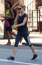 SIENNA MILLER in Leggings Heading to a Gym in New York 05/03/2018