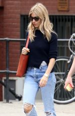 SIENNA MILLER in Ripped Denim Out in New York 05/10/2018
