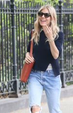 SIENNA MILLER in Ripped Denim Out in New York 05/10/2018