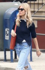 SIENNA MILLER in Ripped Denim Out in New York 05/10/2018